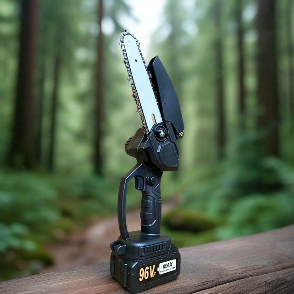 Istore Mesin Gergaji Rantai Portable 4 inch Baterai 96VF Alat Perkakas Tukang Gergaji Set Lengkap