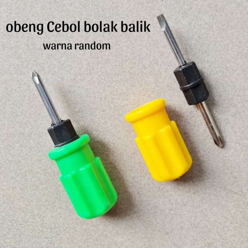 Obeng Cebol bolak balik warna Obeng min plus obeng kecil mini