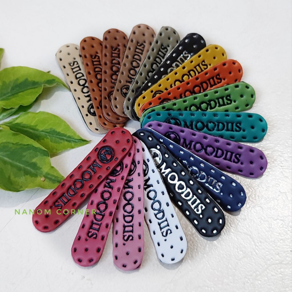 Label Emboss kulit sintetis untuk tas/dompet/hijab (PO)