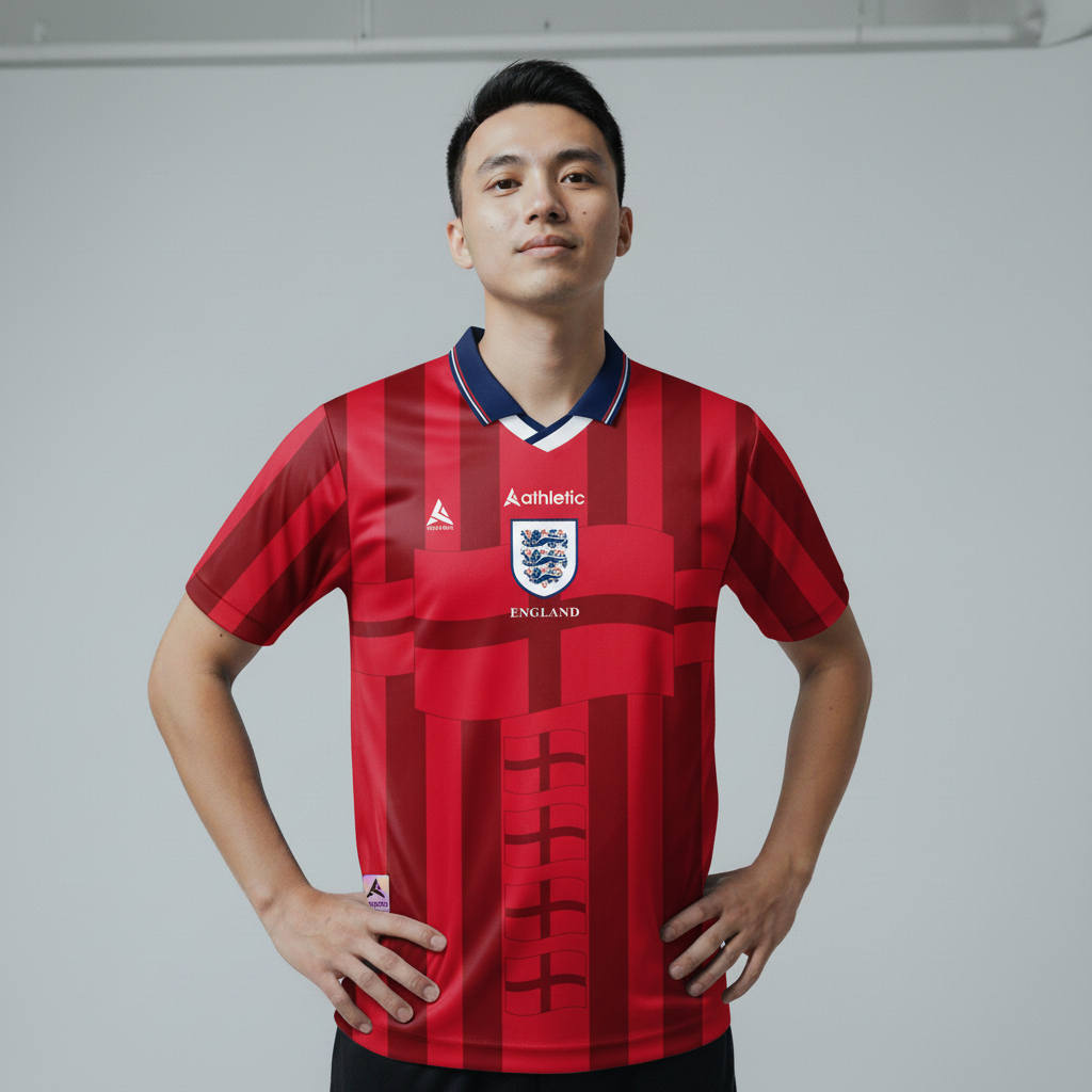 ATHLETIC SPORTWEAR - Jersey Bola Fantasy England Away 1997-1999 Fullprinting Casual - Atasan