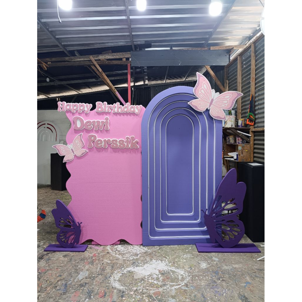 Backdrop/ Background/Styrofoam /cake silinder/Meja styrofoam/ cake ulang tahun/Aqiqah/Balon/pria/Wan