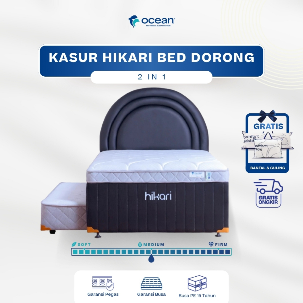 Ocean Spring Bed - Kasur Dorong Hikari Bed 2 in 1 Garansi 15 Tahun | Springbed Kesehatan Empuk