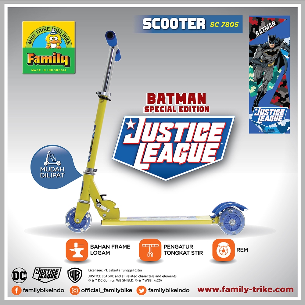 Family Mainan Otopet Scooter Anak Skuter Roda 3 Bisa Lipat / Otoped Anak Lampu LED Roda SC - 7805
