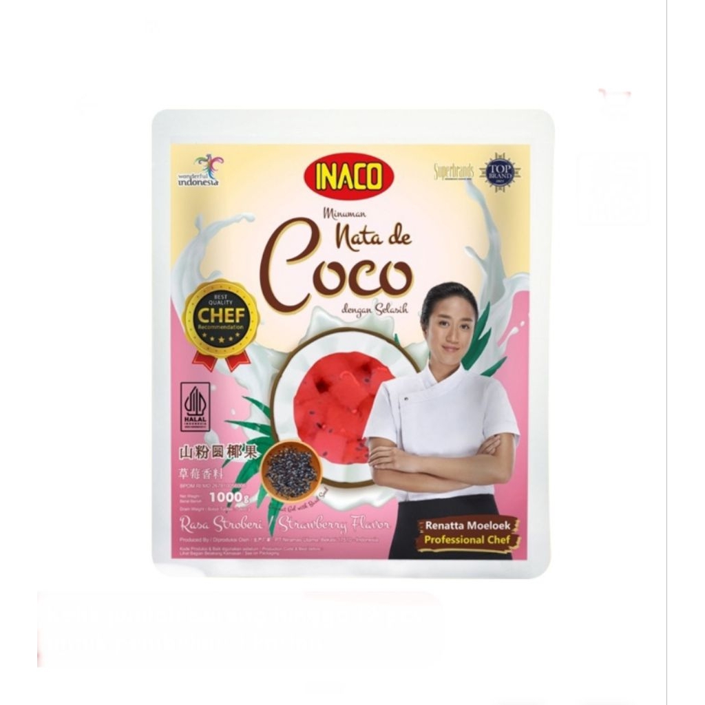 inaco nata de coco selasih strawberry 1 kg