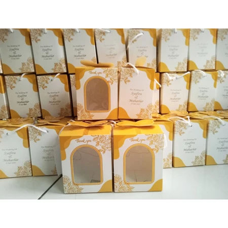 50 pcs PAPER BOX IVORY BOTOL JUS / BOX BOTOL SANDARAN HP CUSTOM NAMA FREE TALI