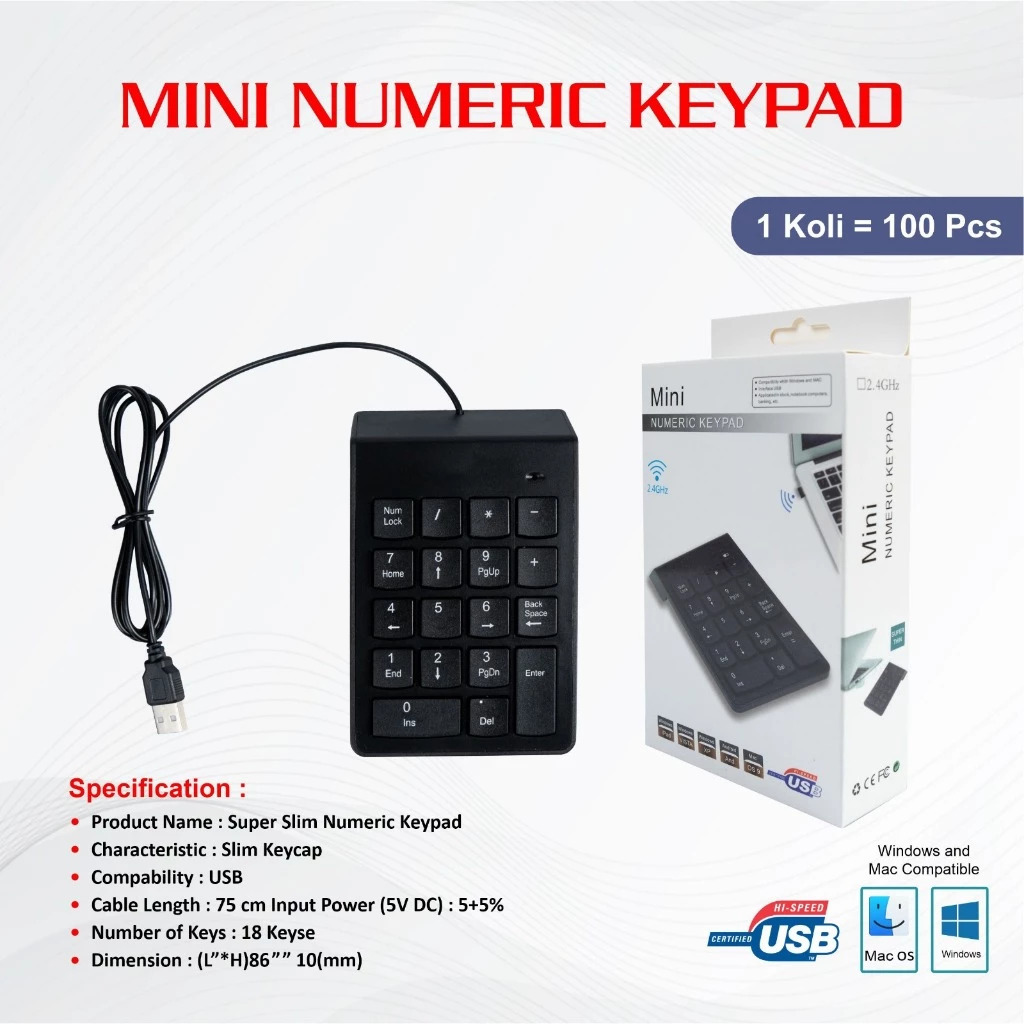 KEYBOARD NUMERIK EYOTA KOMPUTER PC DESKTOP LAPTOP