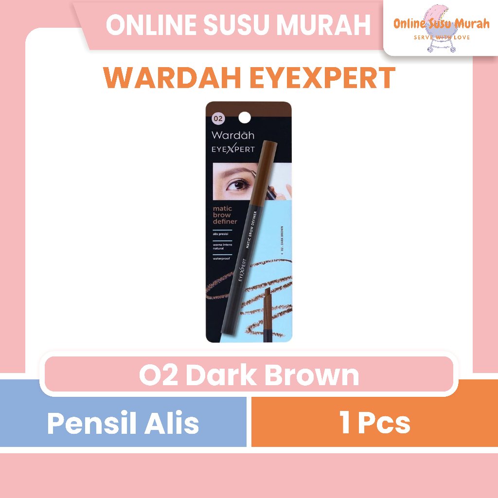 WARDAH EYEXPERT MATIC BROW DEFINER - PENSIL ALIS ANTI AIR DAN TAHAN LAMA HINGGA 8 JAM PRLA