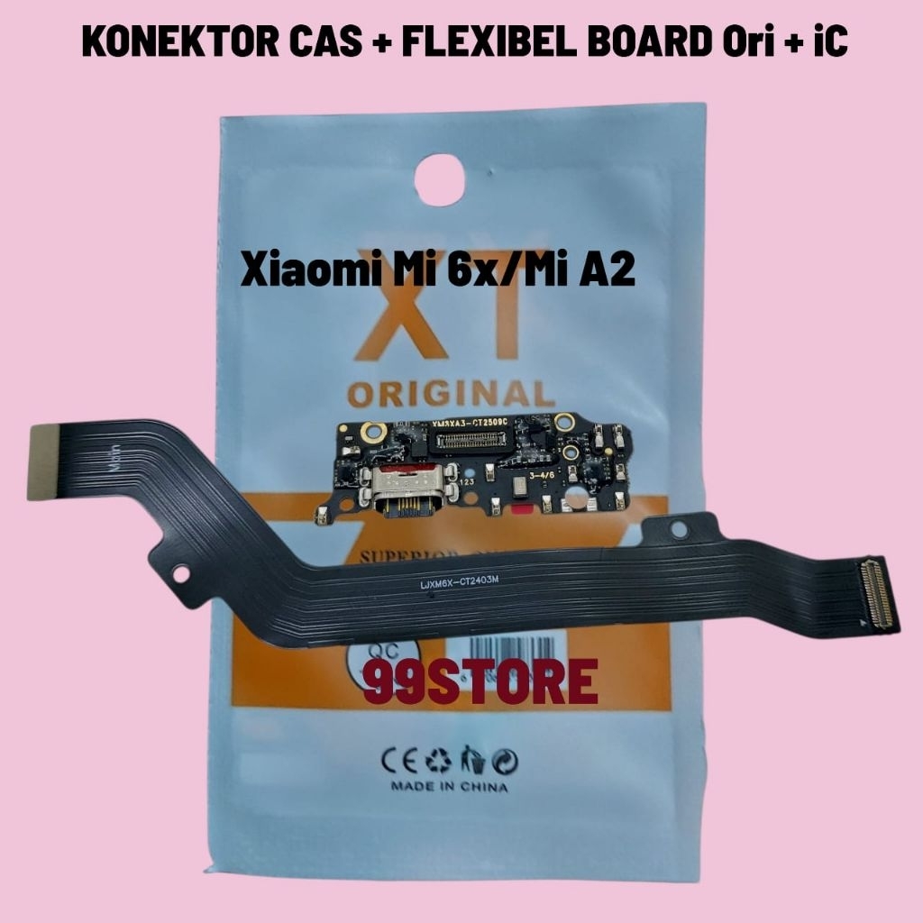 Papan Cas Board + Konektor Charger + Flexible Main Board Xiaomi Mi 6X / Mi A2