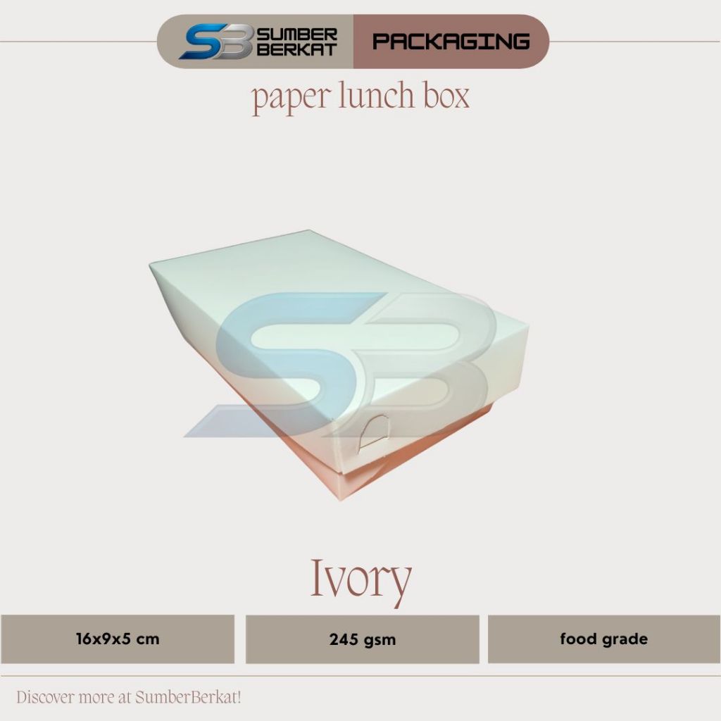 Paper Lunch Box Ivory