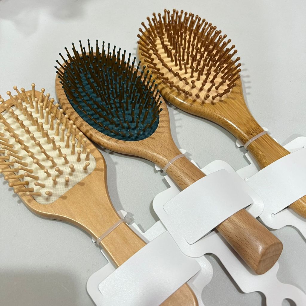 Sisir Rambut Kayu Paddle Brush – Sisir Kayu Pijat Kepala Anti Kusut