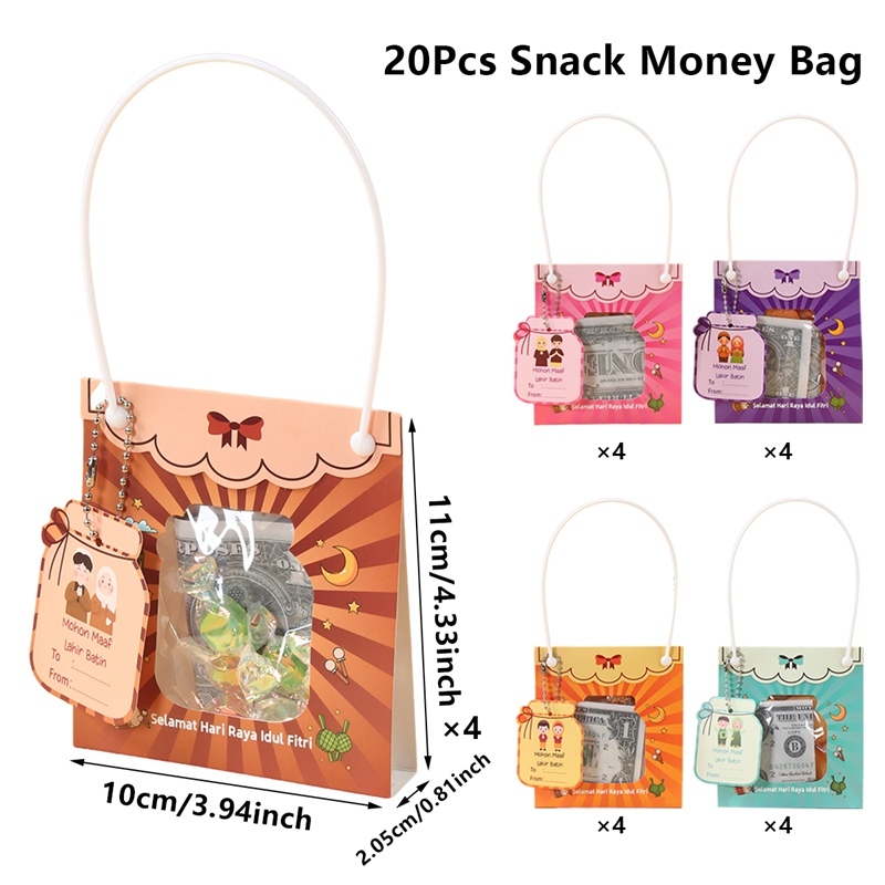 Amplop Lebaran Unik Parcel Mini Tas Souvenir Idul Fitri Angpao Packing Plastik Snack Ulang Tahun