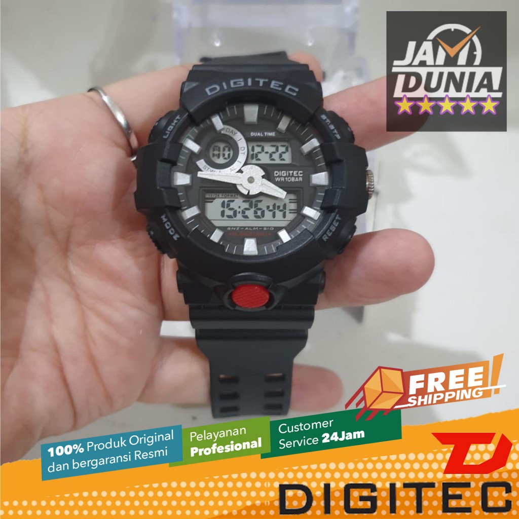 JAM TANGAN PRIA DUAL TIME DIGITEC ORIGINAL- DIGITEC DA-2112T BRD DA 2112 JAM DIGITEC 2112 TR RS B085