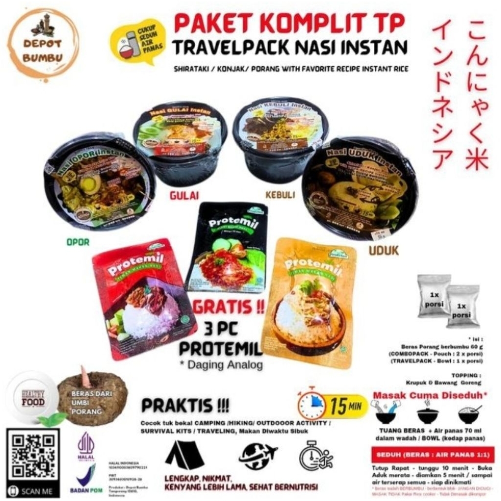 DEPOT BUMBU Nasi Porang Travel Pack Beras Porang Instan