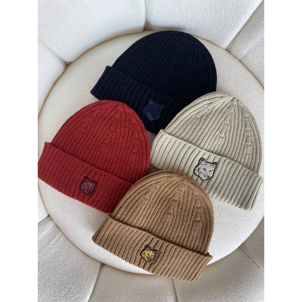 Maison Kitsune Head Fox Beanie Wool