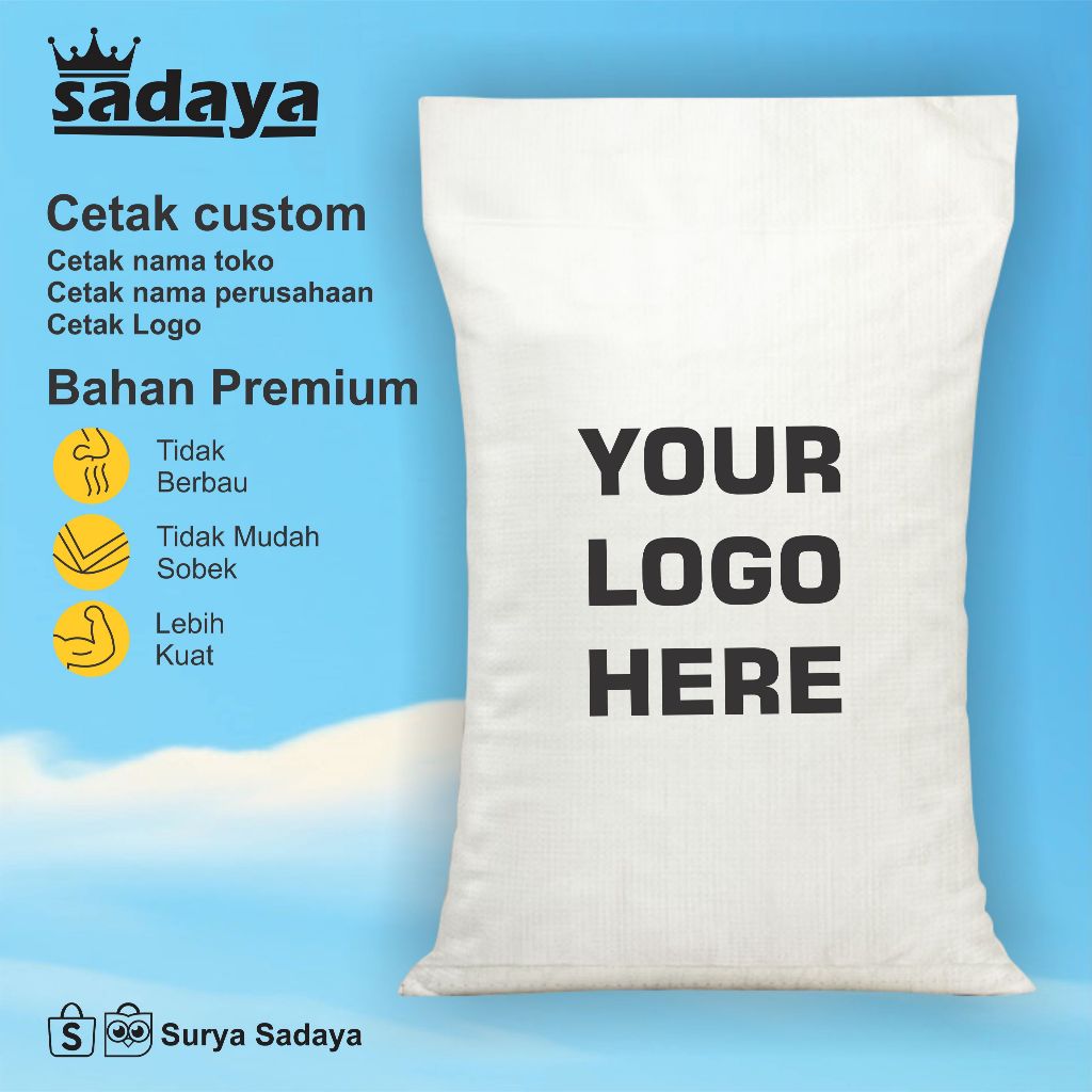 Custom Karung 65x105 Tebal Denier 800 Karung Plastik Tebal D800 Karung Tepung Karung Pupuk