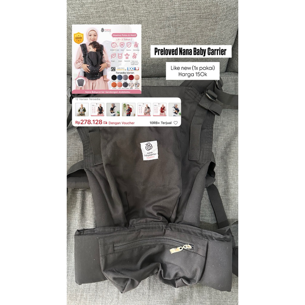 preloved nana baby carrier