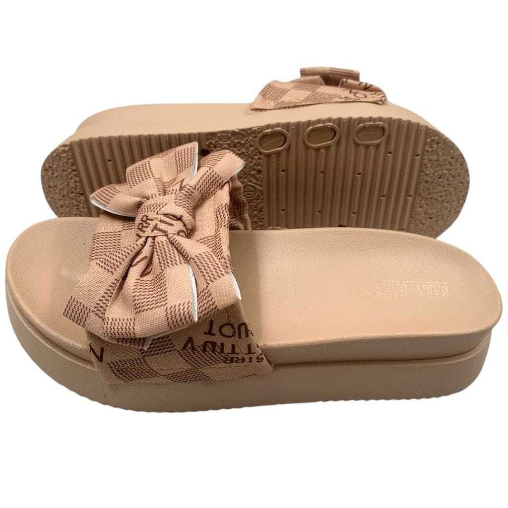 Bara Bara Sandal Selop  Karet Wanita Pita Kain Kotak-Kotak