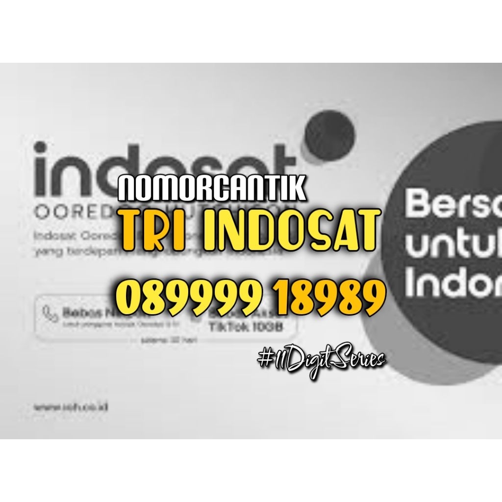 nomor CANTIK Kartu perdana TRI INDOSAT HOKI 9999 8989