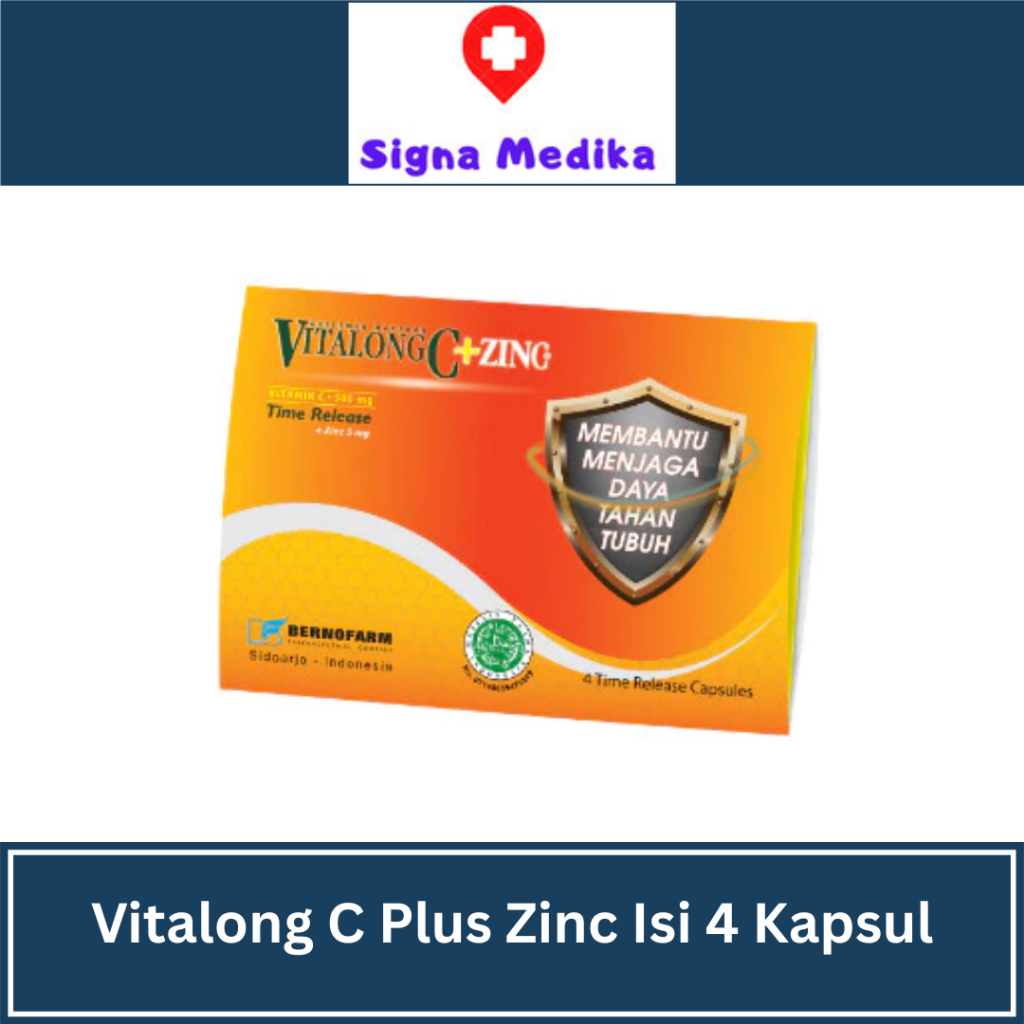 Vitalong C + Zinc Strip Isi 4 Kapsul - Multivitamin C + Zinc