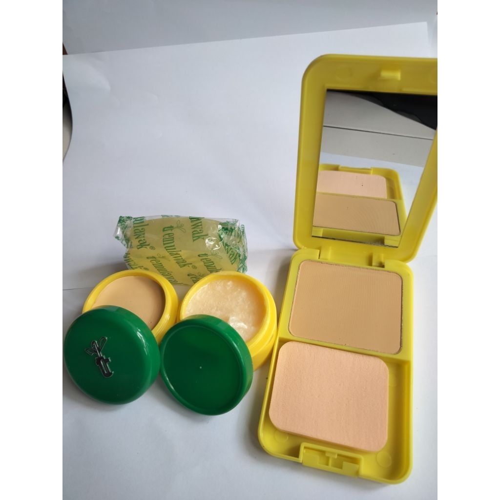 3in1 paket temulawak - bedak + cream siang & malam