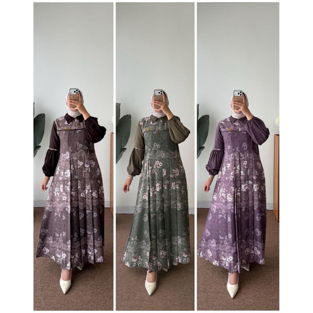 SHAFIRA DRESS// DRESS RAYA //GAMIS POLOS KOMBINASI // GAMIS ANNISA BAHAN LIONIL RICHI //ABAYA ANNISA