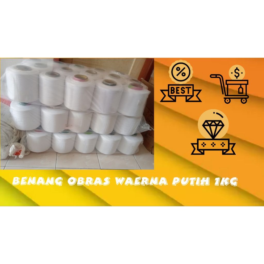 benang obras putih 1kg