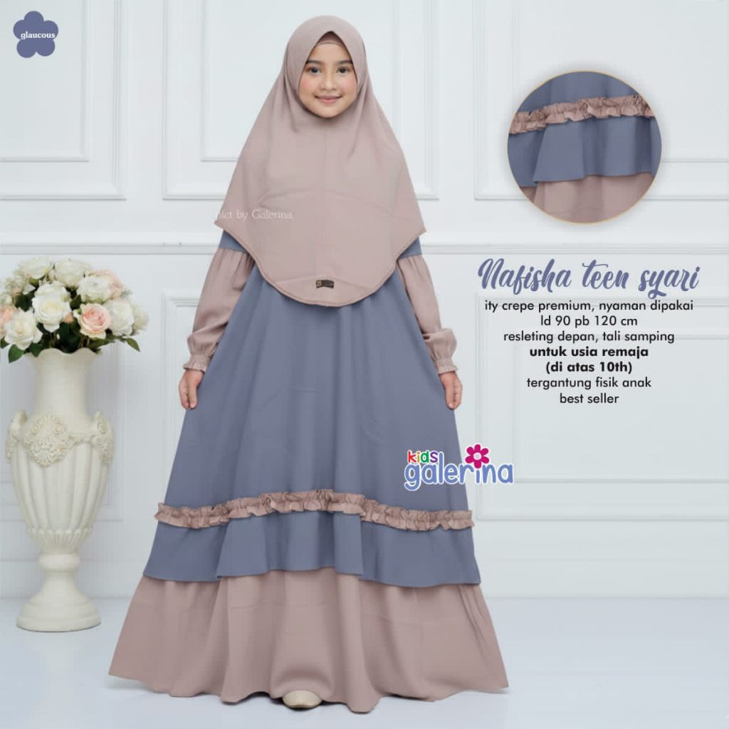 [ ata.id kids ] Nafisha gamis muslim anak perempuan by Galerina kids