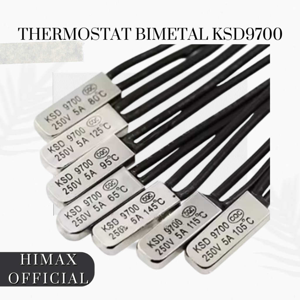 Thermostat Bimetal KSD9700 NC 5A 250V Sensor Suhu Panas 50°C - 150°C Thermofuse Thermal Switch KSD 9