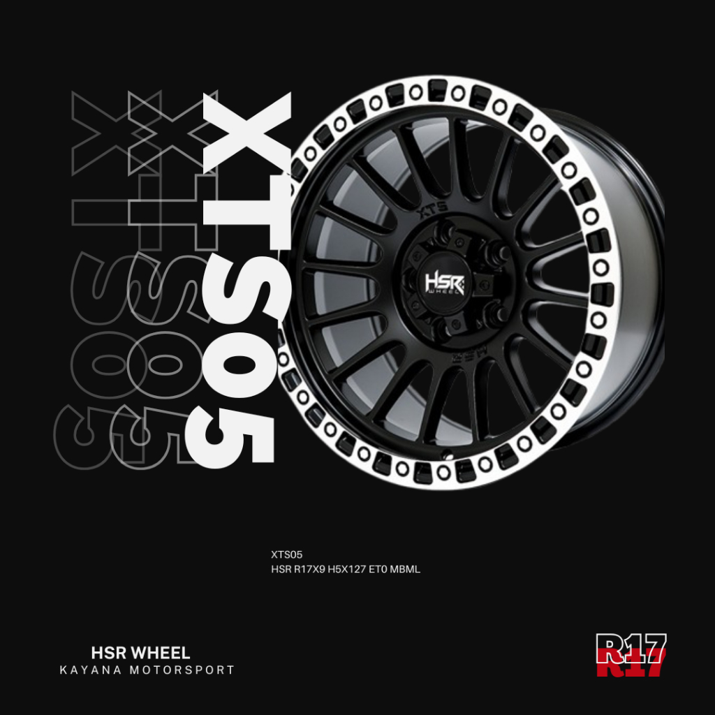 Velg Mobil HSR XTS05 R17 Ring 17 PCD 5x127 Lebar 9 ET0 Velg Ring 17 Untuk Rubicon