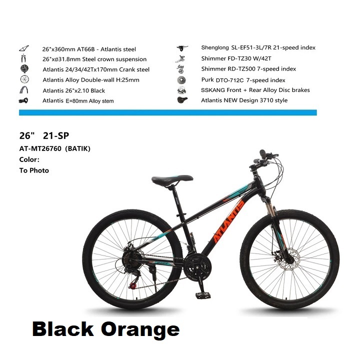 Sepeda Gunung Atlantis MTB 26 inch 760 Diskbrake 21 speed