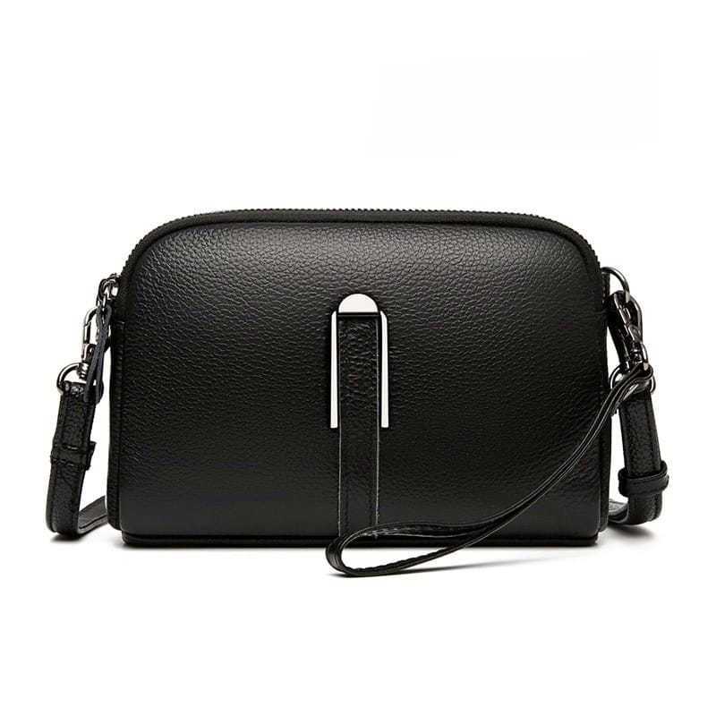 Tas Selempang Wanita Hitam Minimalis Sling Bag Cewek Kulit Sintetis Elegan