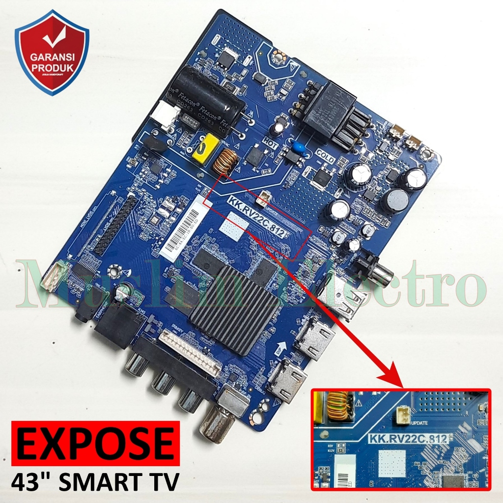 Mainboard TV EXPOSE SMART YOUTUBE 43" SMART TV 43 INCH SMART TV  KK.RV22C.812