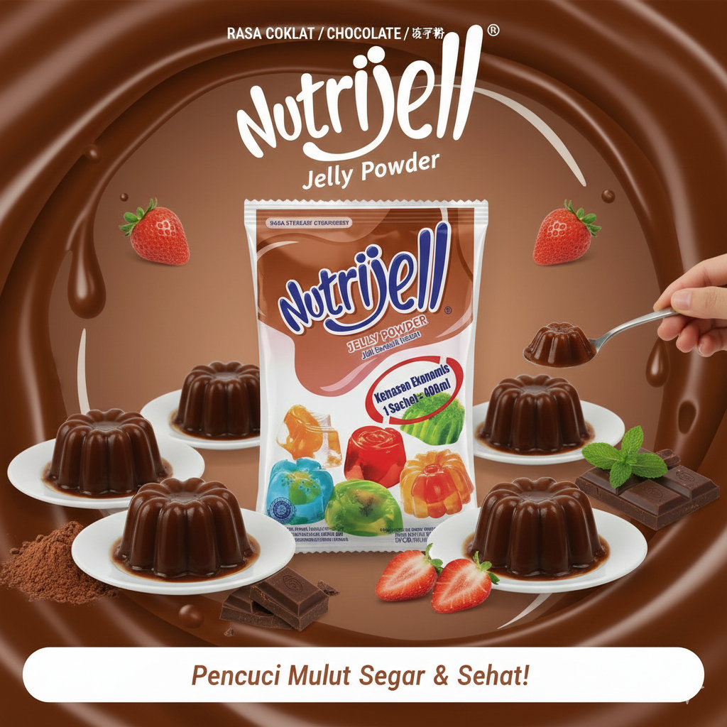 Nutrijell Coklat / Nutrijell Cokelat / Nutrijell Chocolate / Nutrijell Rasa Coklat 10 g