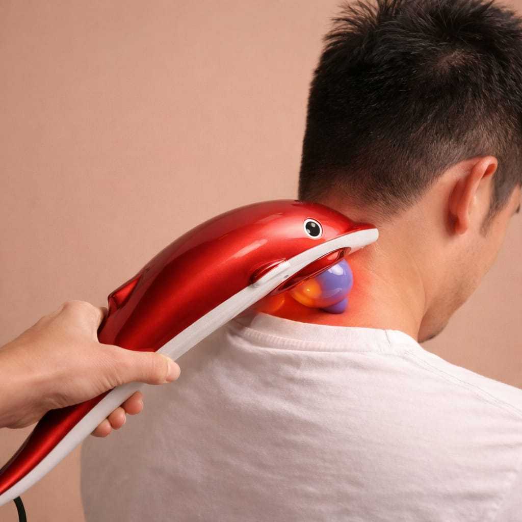 Dolphin Hand Body Massager Alat Pijat Lumba-Lumba Alat Pijat Elektrik Getar Dengan Inframerah