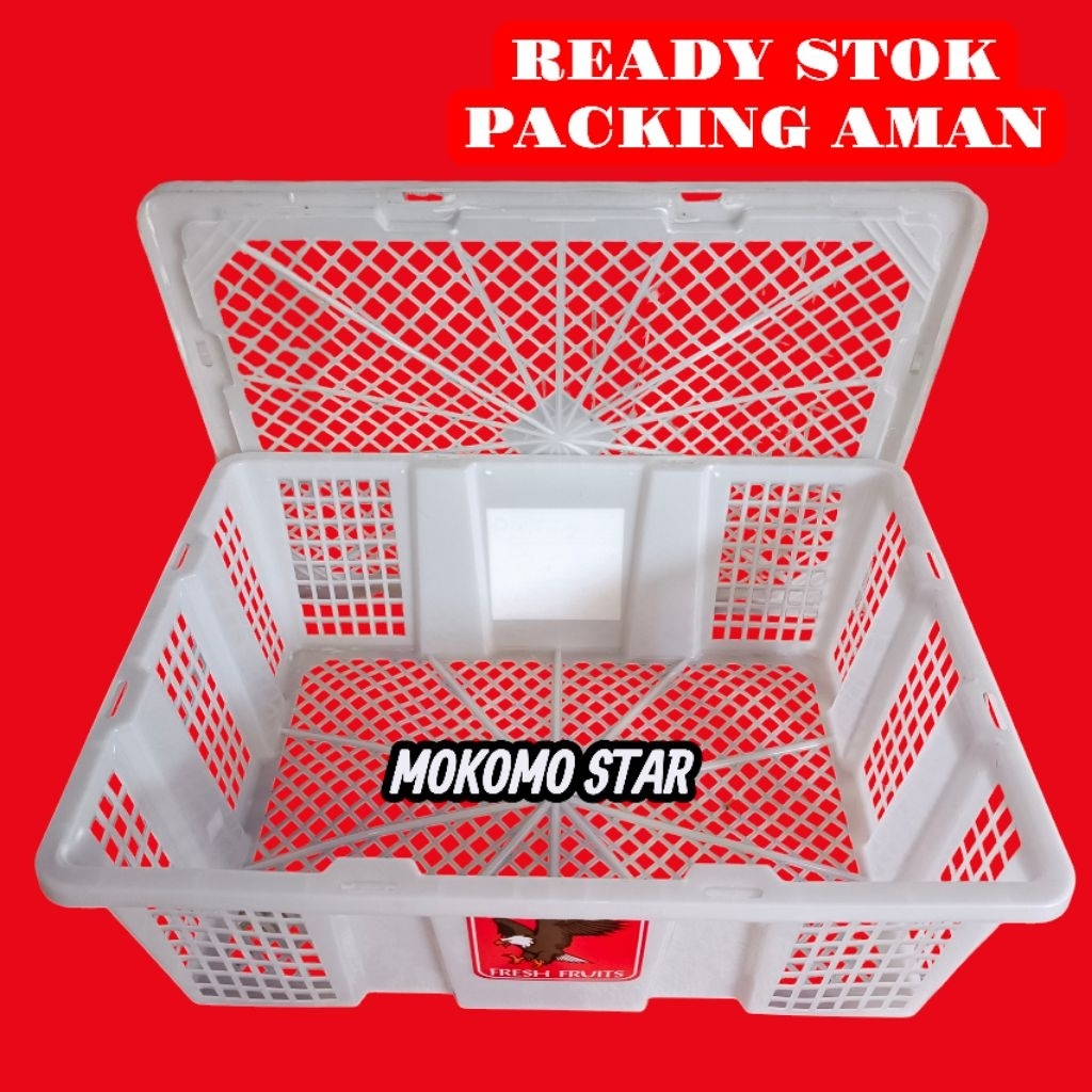 KERANJANG BUAH +TUTUP SERBAGUNA ( bekas keranjang kelengkeng)
