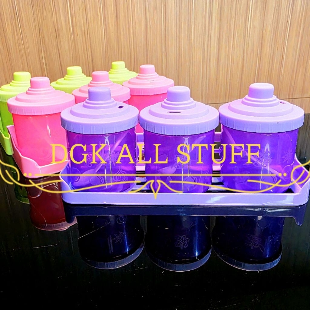 Rak Tempat Wadah Toples Bumbu Dapur Garam Lada Gula Merica MSG Micin Susun 1 Satu Tingkat Baris SET 