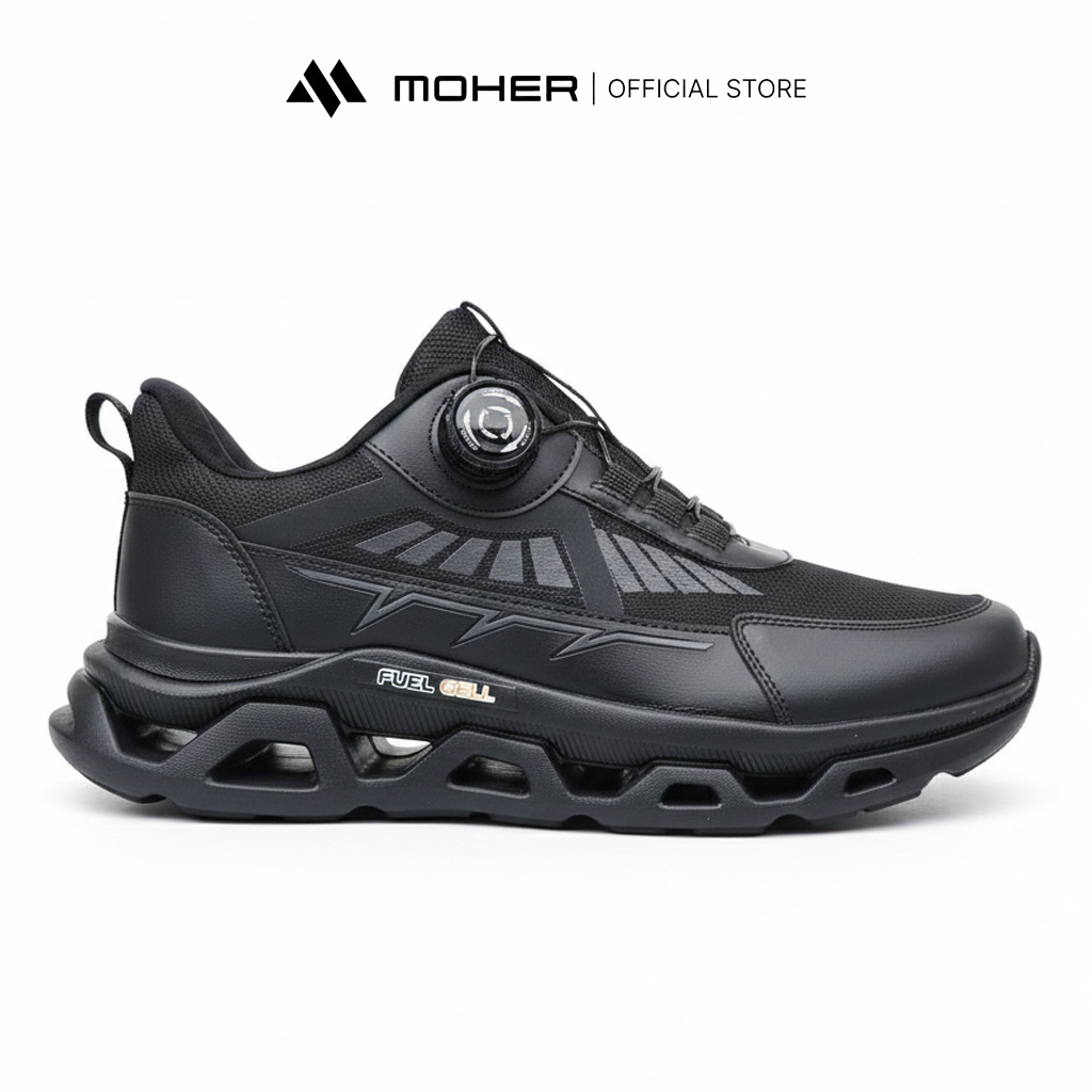 Moher – Horse Full Black – Sepatu Sneakers Pria Lacing System | Designed for Daily Wear & Reliable C