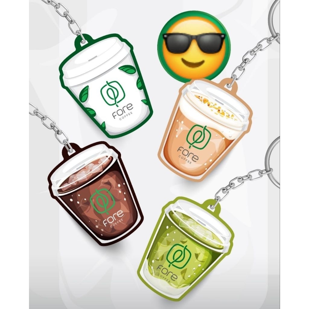 [READY] Official Merchandise FORE Keychain / Keyring : Butterscotch Sea Salt Latte (LIMITED EDITION)