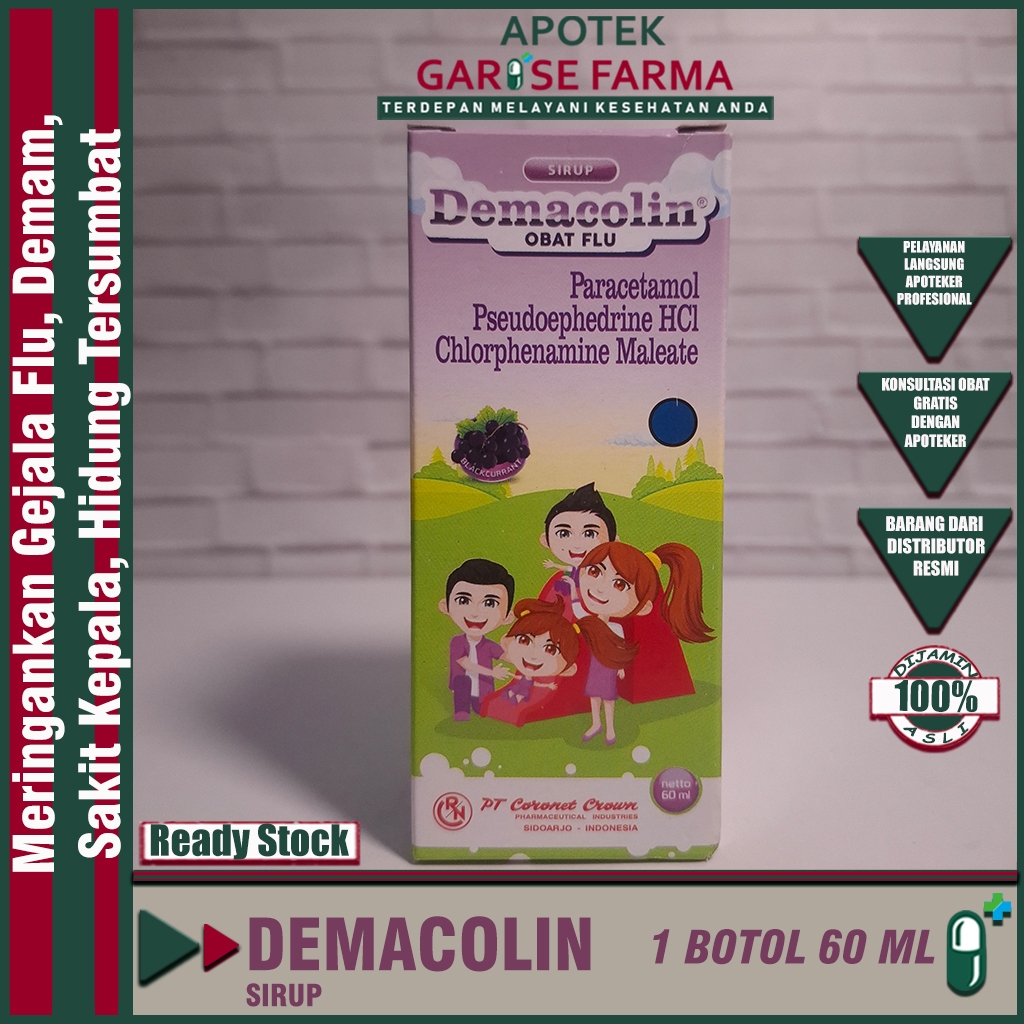 DEMACOLIN Sirup 60ml Mengatasi Flu pada anak