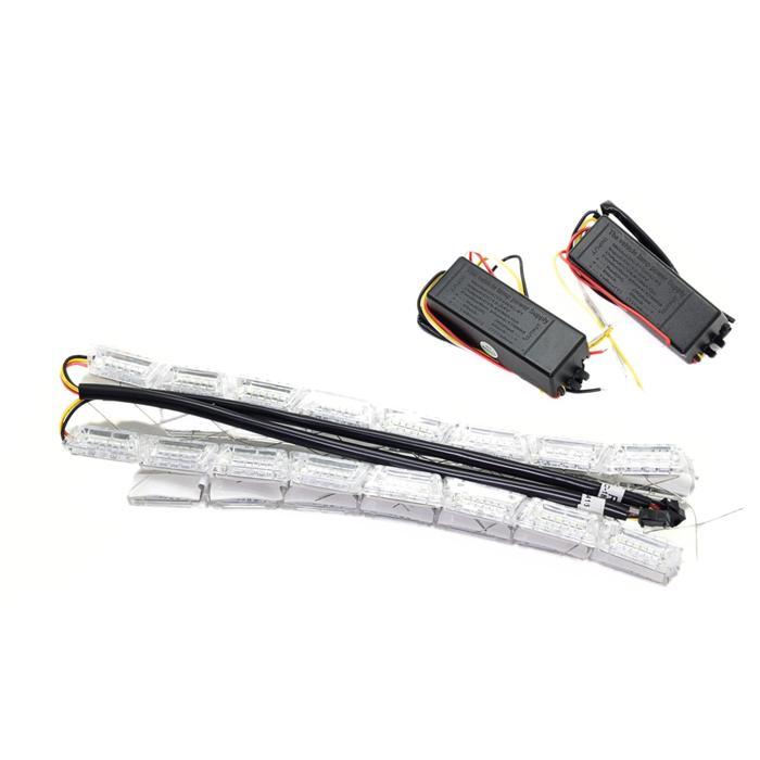 Lampu LED Autovision Apex3R LED DRL 16 Crystal 4 Wire White + Running Yellow 12V 16Watt