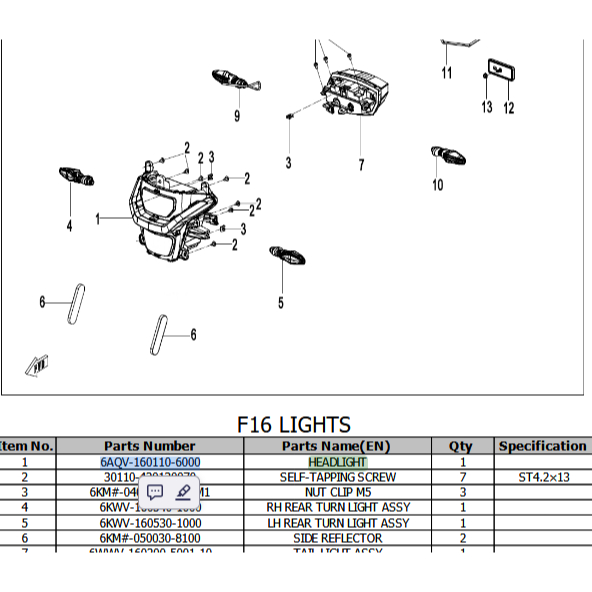 headlight cfmoto 450mt original cfmoto