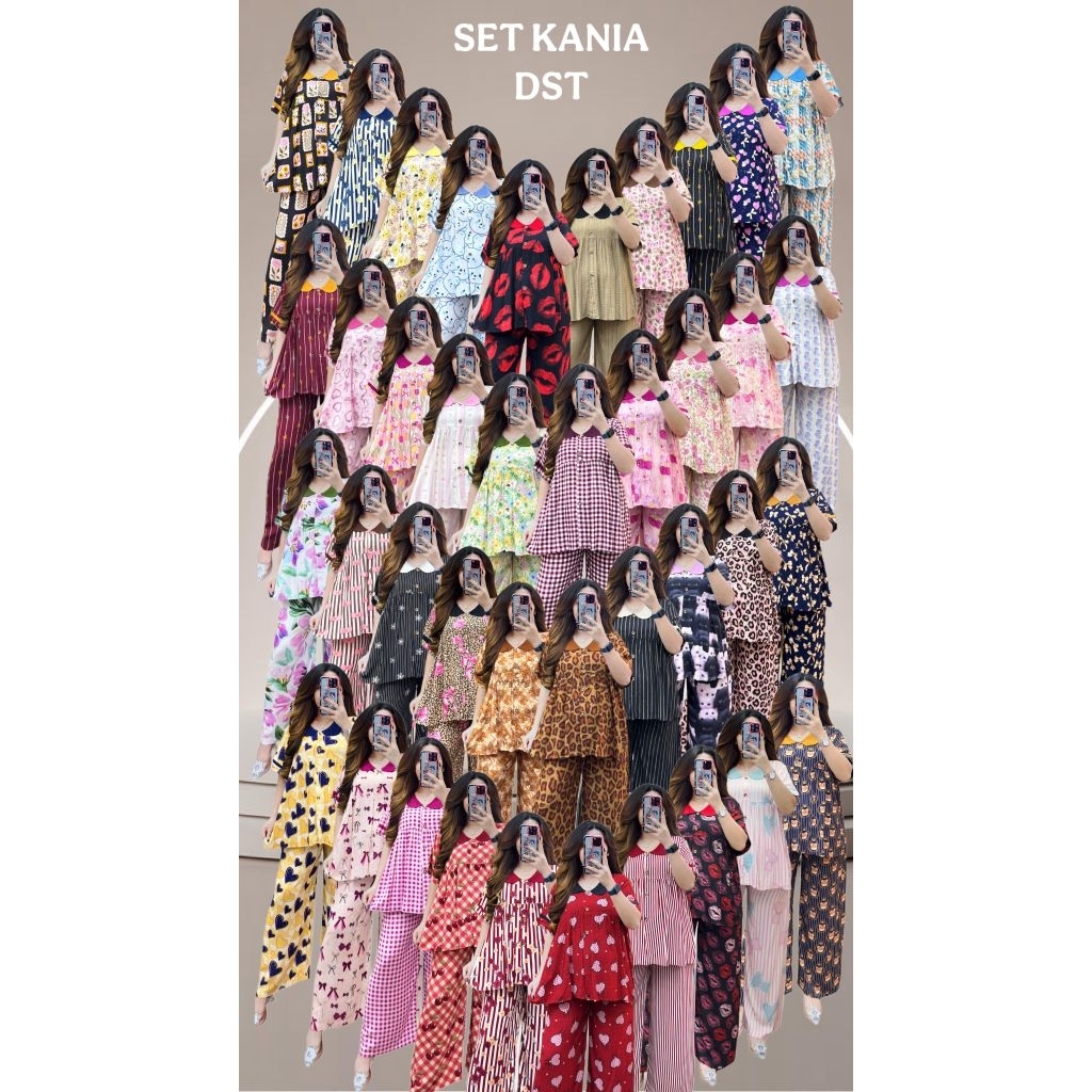 SET KANIA DST / MODEL TERBARU / VARIASI LIST BAG TANGAN - KERAH / CELANA KULOT / BY DST COLLECTION