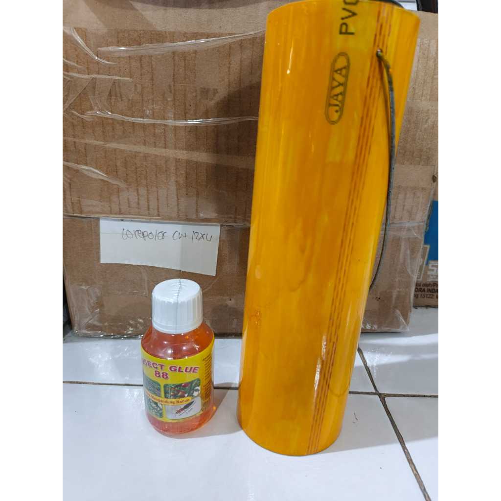 Perangkap Likat Kuning (Yellow Sticky Trap) + Lem