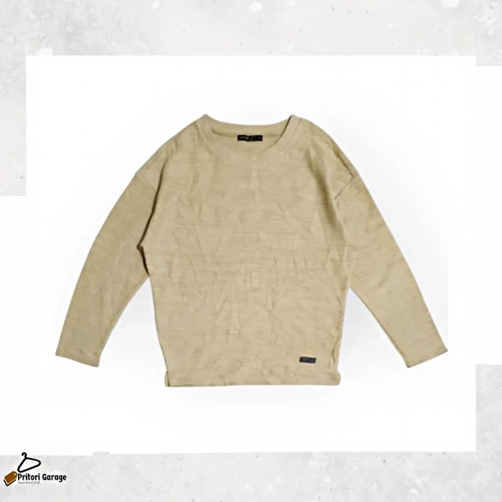 Crewneck Polos Textured Patch Litmus Beige Brown Colour Vintage M