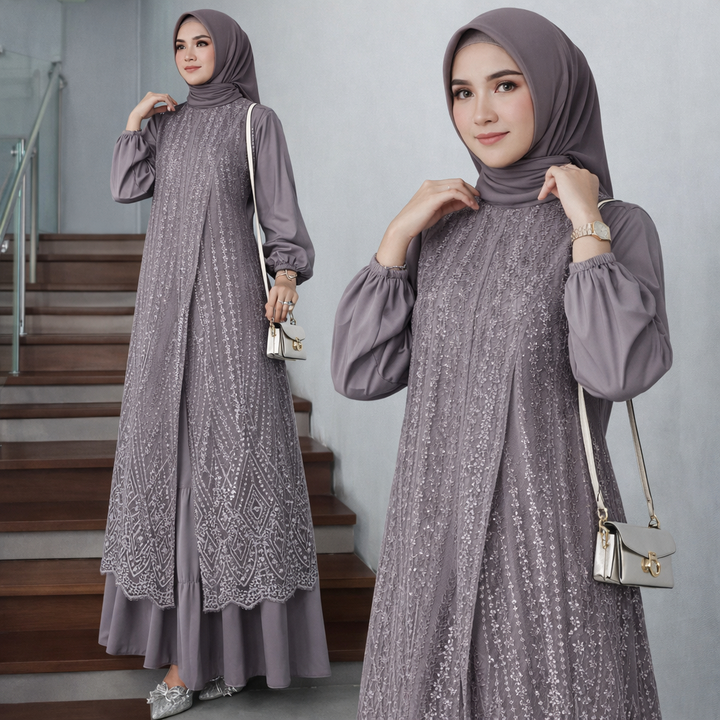 Gwmis Mewah Muslimah Gamis Wanita Elegan Gamos Mewah Terbaru 2025 Gamus Kekinian Viral Dres Model Re