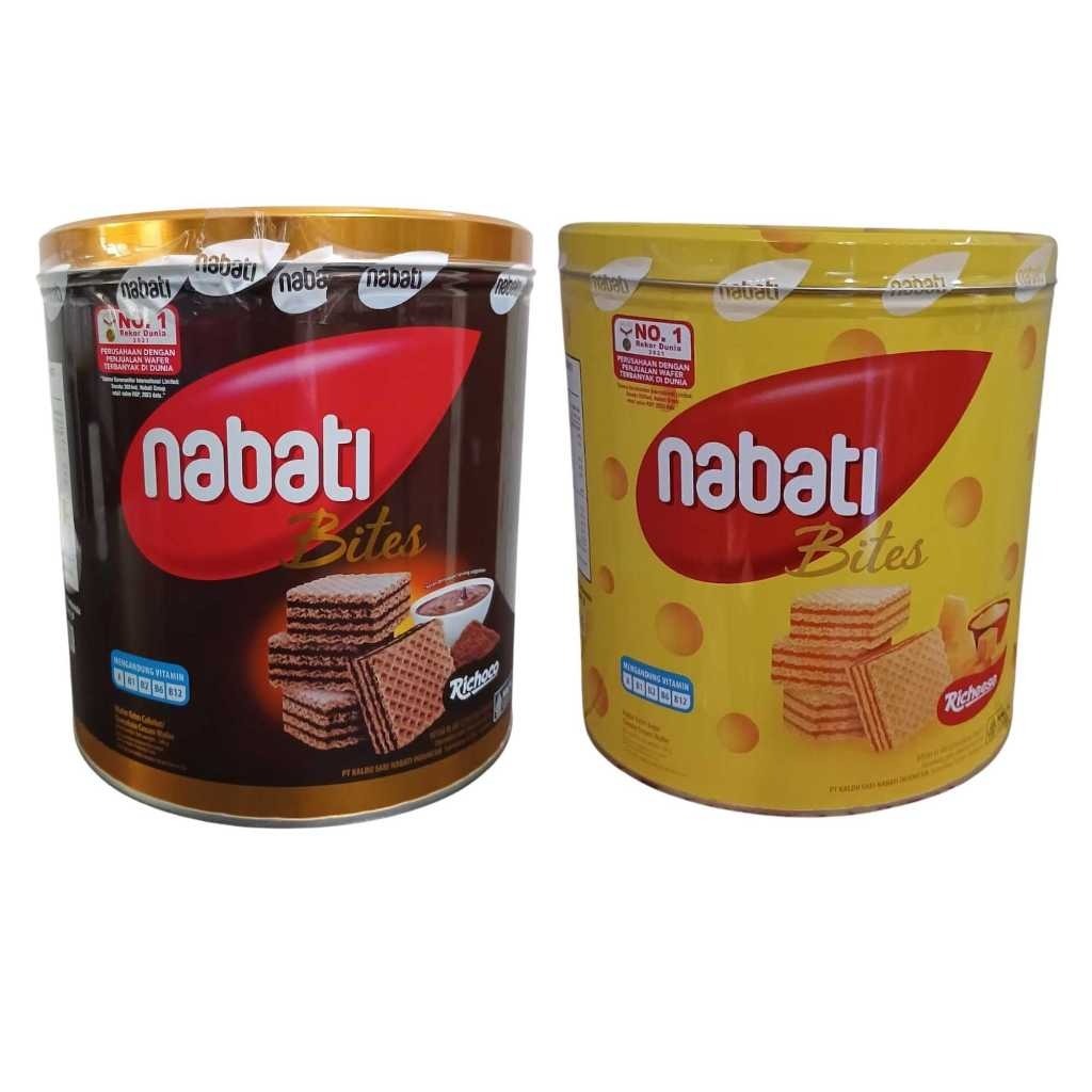 Nabati bites richeese wafer keju / coklat kaleng 240g harga grosir