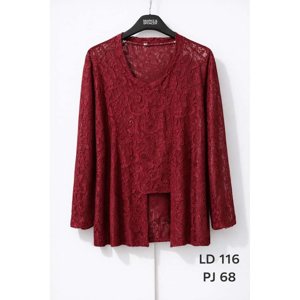BLOUSE BROKAT WANITA – MAROON ELEGAN