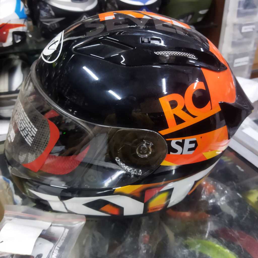 Helm KYT RC7 Motif #19 Black Orange Glossy