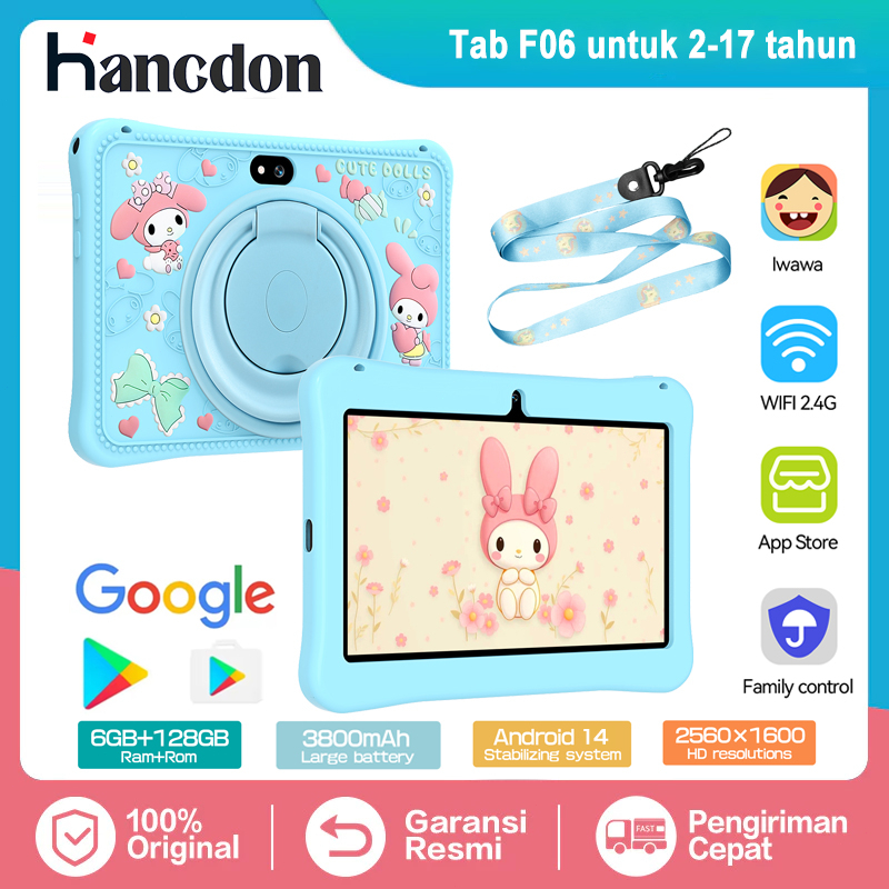 Hancdon Tablet Android Tab F06 6GB+128GB 7inch Wifi 5G Dual SIM Tablet PC Asli Baru Tablet Untuk Ana