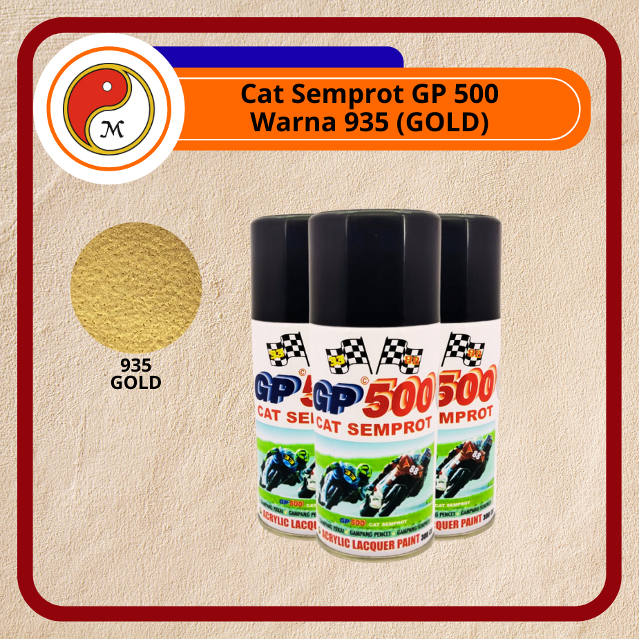 Cat Semprot GP500 / Pylox GP-500 300cc – Aneka Warna | Spray Paint Serbaguna / Warna Gold (935)